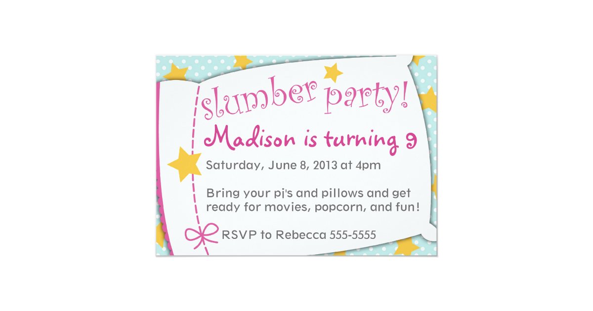 Slumber Party Invitation | Zazzle.com