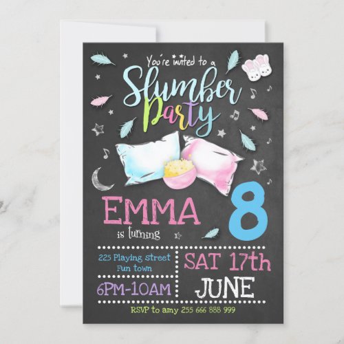 Slumber Party Invitation _ SLEEPOVER BIRTHDAY