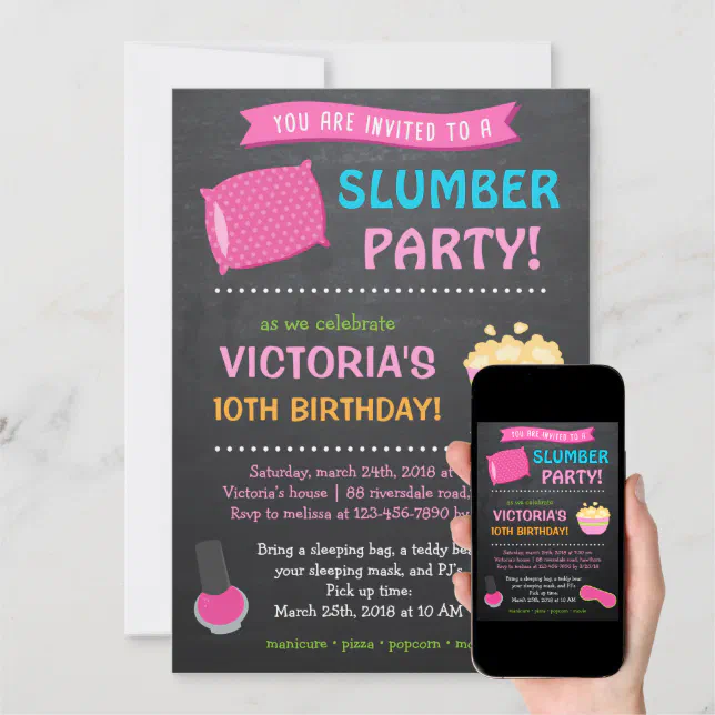 Slumber Party Invitation / Sleepover Invitation | Zazzle