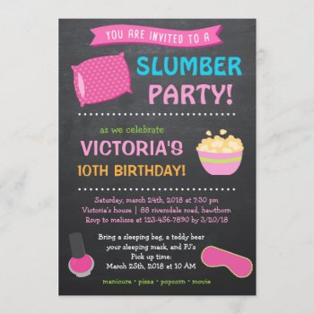 Slumber Party Invitation / Sleepover Invitation by ApplePaperie at Zazzle
