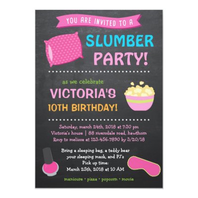 sleepover party invitations
