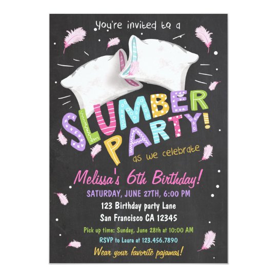 Slumber Party Invitation Template 1