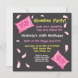 Slumber Party Pillow Fight Invitation