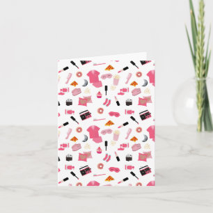 Slumber Party Pink Girl Kids Pattern Card