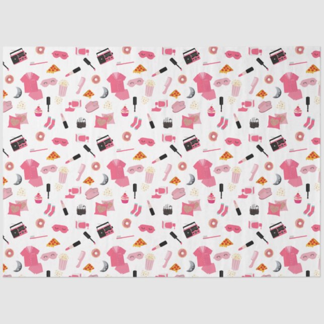 Slumber Party Pink Girl Kids Pattern Tissue Paper (Front)