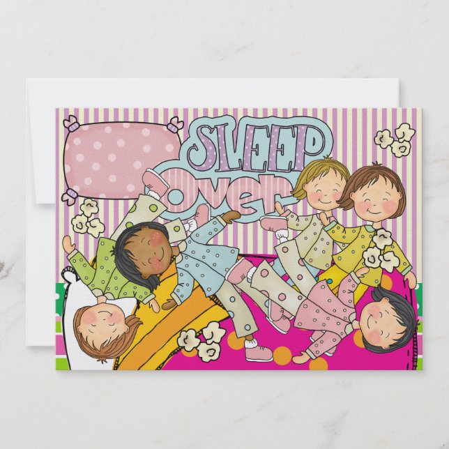 Slumber Party - Sleep Over Invitation (Front)