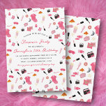Slumber Party Sleepover Kids Birthday Party Invitation<br><div class="desc">A cute slumber party theme design featuring hand drawn illustrations of girls pink sleepover accessories. A pink girls sleepover design perfect for kids slumber parties,  kids bedroom decor or adorable kids gifts. A wonderful party decor design for kids pajamas parties.</div>