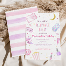 Slumber Party Sleepover Pink Tween Girl Birthday Invitation
