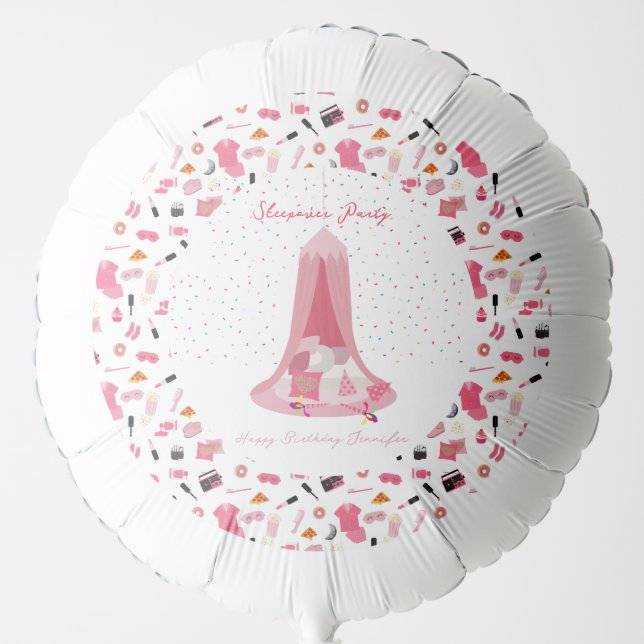 Slumber Party Sleepover Tent Kids Birthday Party Balloon (Front)