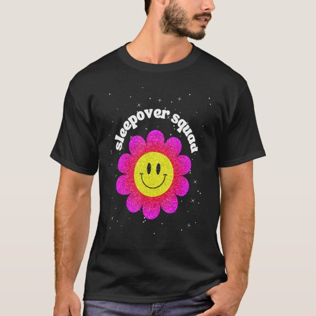Slumber Party Squad Cute Daisy Flower Friends Slee T-Shirt (Front)