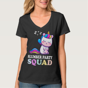Slumber Party Squad Sleepover Squad Pajama Unicorn T-Shirt