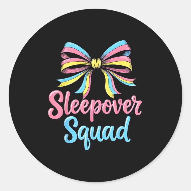 Slumber Party Squad Sleever Coquette Birthday Paja Classic Round Sticker (Front)