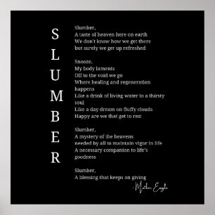 Slumber sleep dream time poem poster wall art