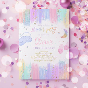 Slumber Sleepover Birthday Party Teen Tween Party Invitation