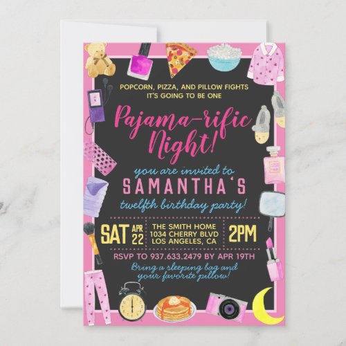 Slumber Sleepover Pajama_rific Invitation