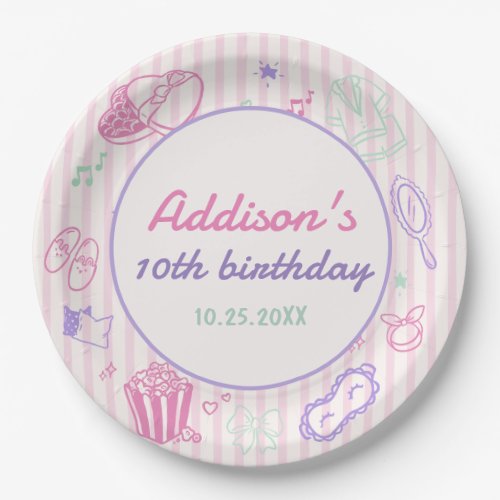 Slumber Sleepover Party Girl Birthday Paper Plates