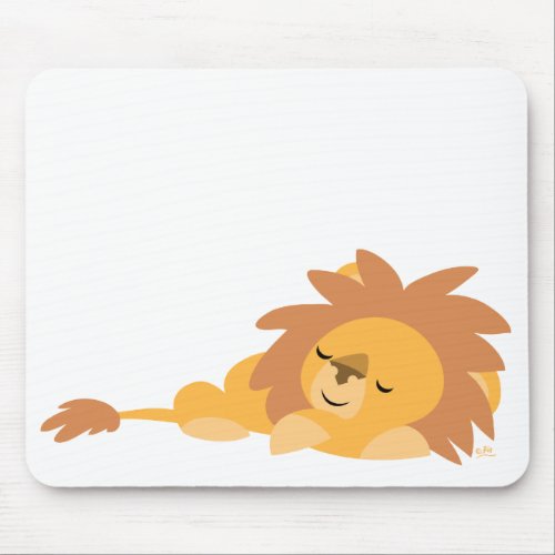 Slumbering Cartoon Lion mousepad