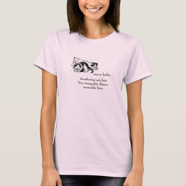 Slumbering Cats: Haiku - Hanes ComfortSoft T-Shirt (Front)