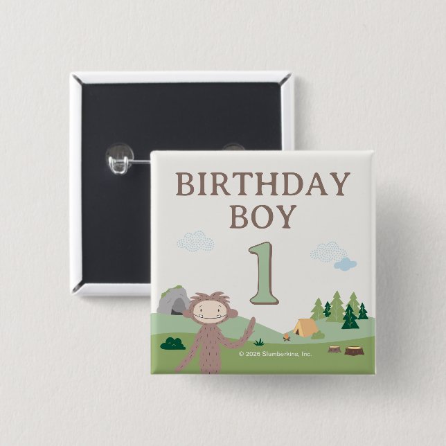 Slumberkins Bigfoot Birthday Boy Button (Front & Back)