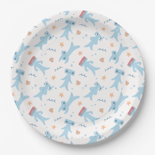 Slumberkins Hammerhead Birthday Paper Plates (Front)