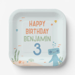 Slumberkins Hammerhead Birthday Paper Plates