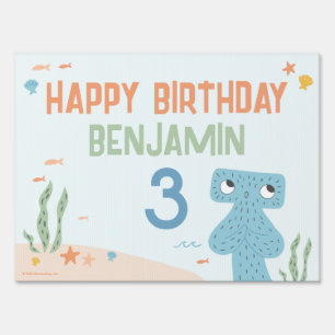 Slumberkins Hammerhead Birthday Yard Sign