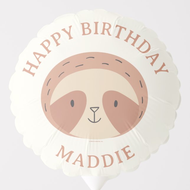 Slumberkins Sloth Birthday Balloon (Front)
