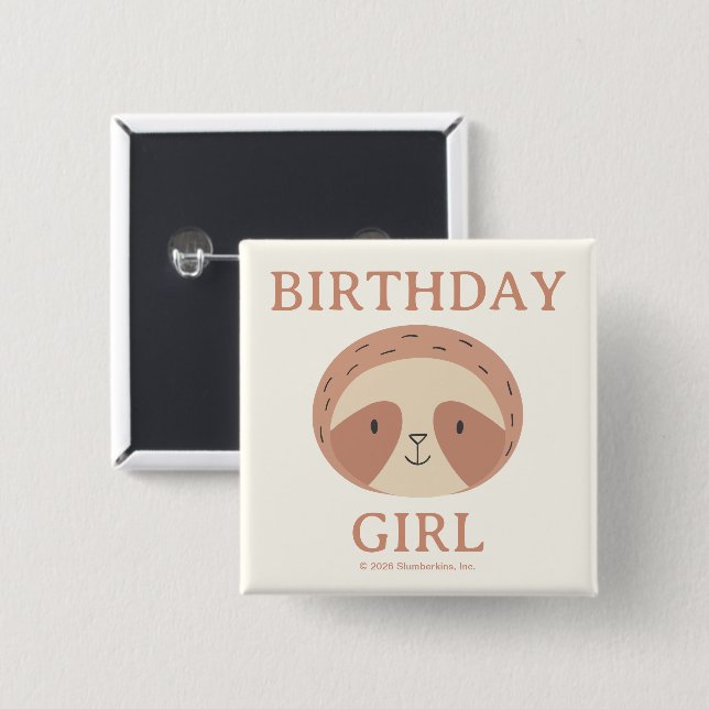 Slumberkins Sloth Birthday Boy Button (Front & Back)