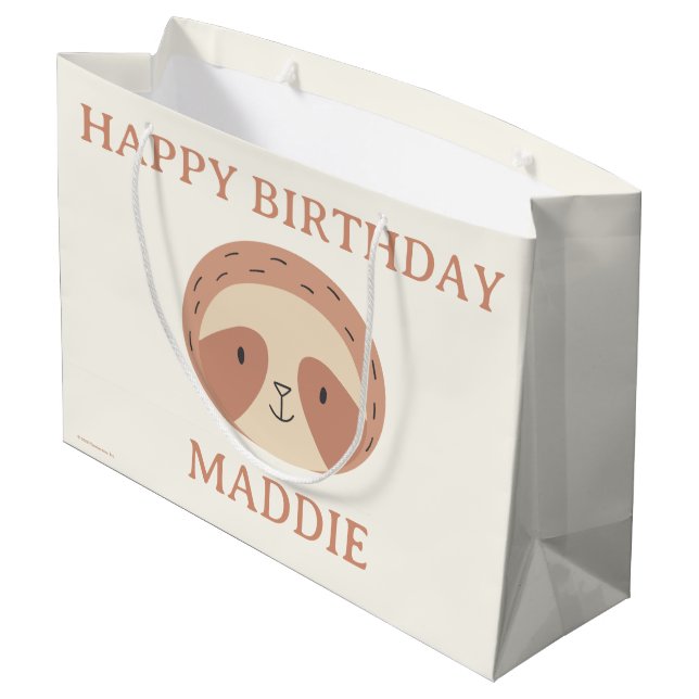 Slumberkins Sloth Birthday  Large Gift Bag (Back Angled)