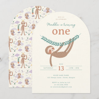Slumberkins Sloth Birthday Party Invitation