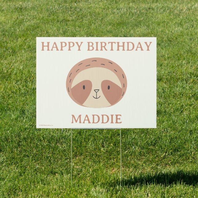 Slumberkins Sloth Birthday Sign (Insitu)