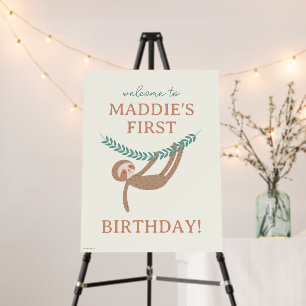 Slumberkins Sloth Birthday Welcome Sign
