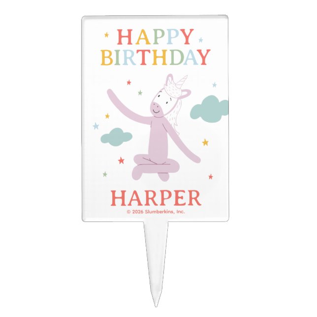 Slumberkins Unicorn Birthday Cake Topper (Front)