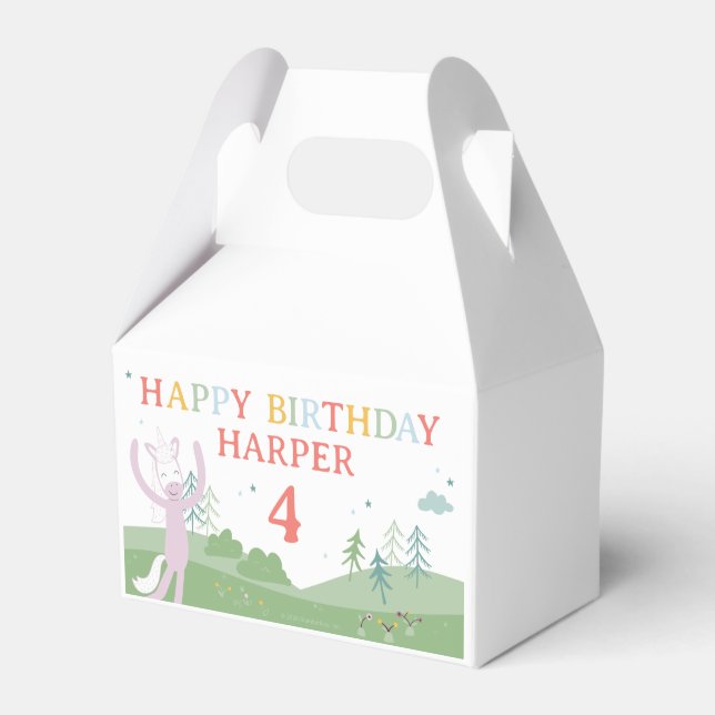 Slumberkins Unicorn Birthday Favor Boxes (Front Side)
