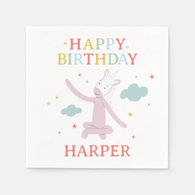 Slumberkins Unicorn Birthday Napkins (Front)