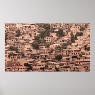 Slums over hill, guayaquil city, ecuador poster