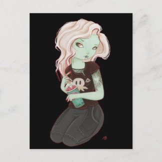 Slushieee - Zombie Goth girl postcard