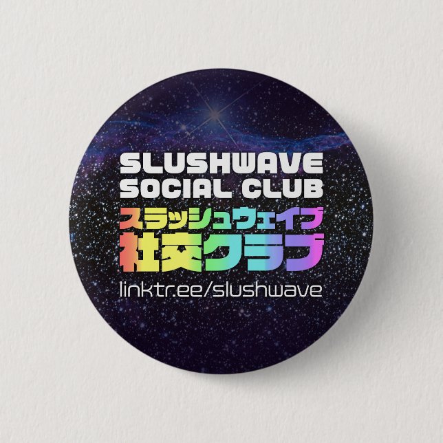 Slushwave Social Club Square LogoJr Button (Front)