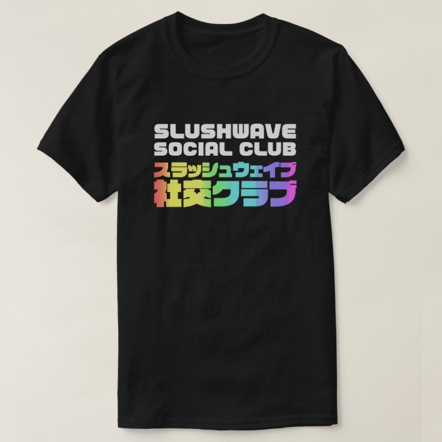 Slushwave Social Club Square on Dark LogoJr T-Shirt (Design Front)
