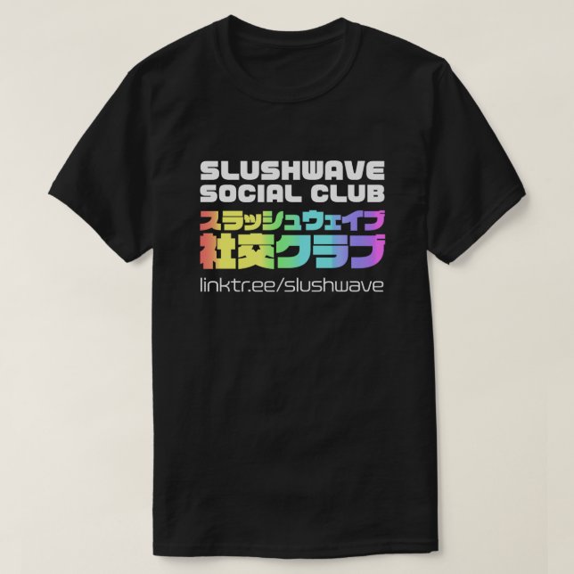 Slushwave Social Club Square on Dark LogoJr T-Shirt (Design Front)
