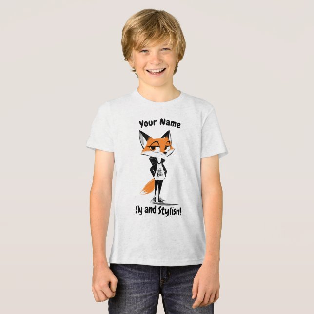 Sly and Stylish Fox - Clever and Cute design Tri-Blend Shirt (Front Full)