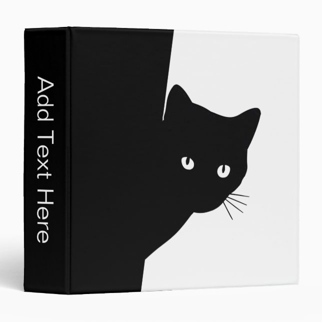 Sly Black Cat 3 Ring Binder (Front/Spine)