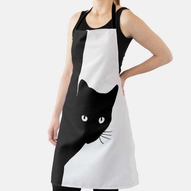 Sly Black Cat Apron (Insitu)
