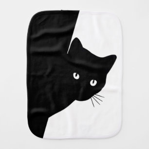 Sly Black Cat Baby Burp Cloth