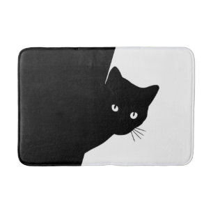 Sly Black Cat Bath Mat