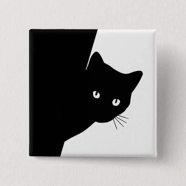 Sly Black Cat Button (Front)