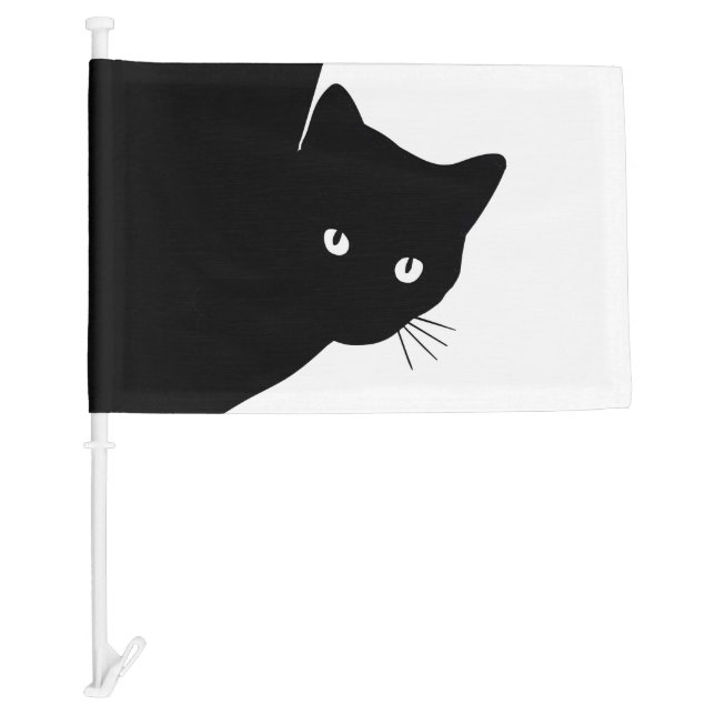 Sly Black Cat Car Flag (Front)