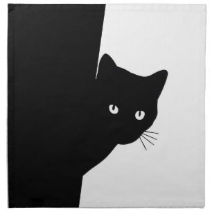 Sly Black Cat Cloth Napkin