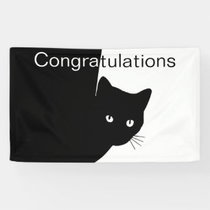 Sly Black Cat Congratulations Banner