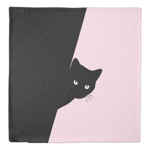 Sly Black Cat Duvet Cover